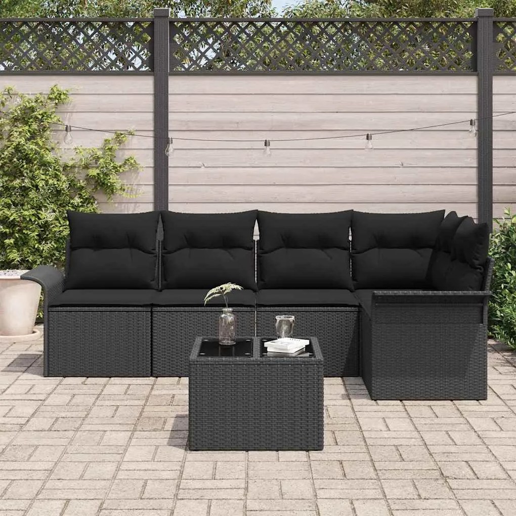 vidaXL Σετ Καναπέ Κήπου 6 pcs 242.5 x 132.5 x 85 εκ. Πολυ ράταν