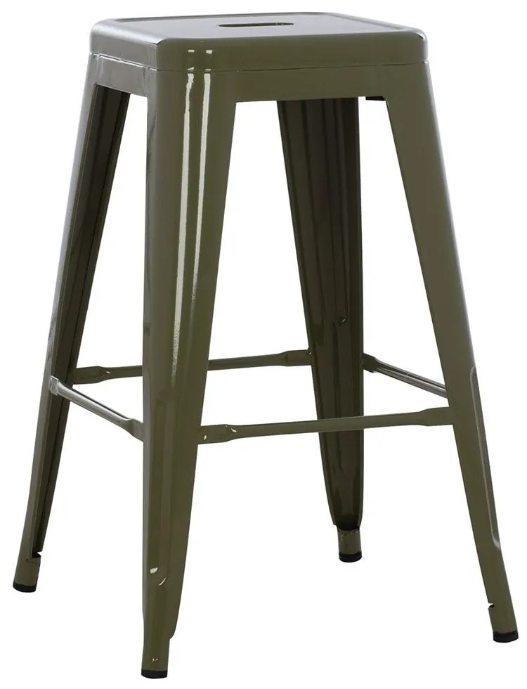 Σκαμπό Melita HM8573.03 43x43x67cm Olive Metal