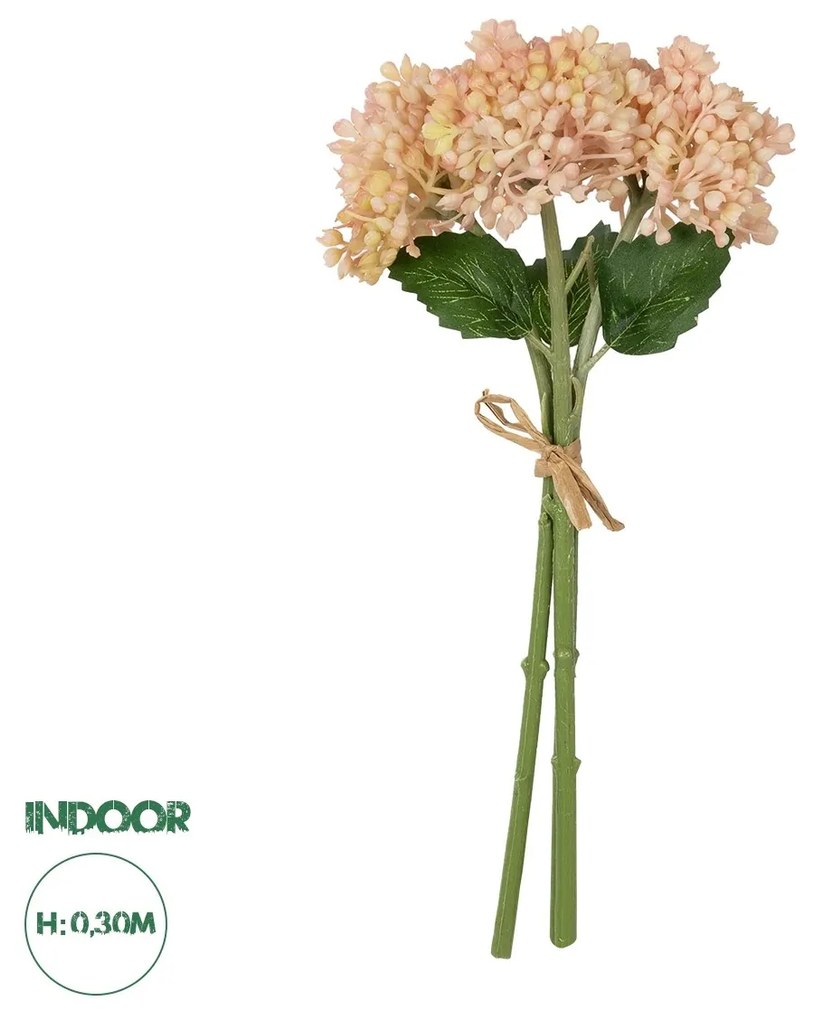 GloboStar® Artificial Garden SALMON PINK HYACINTH BOUQUET 21355 Τεχνητό Διακοσμητικό Μπουκέτο Ροζ Υάκυνθος Y30cm