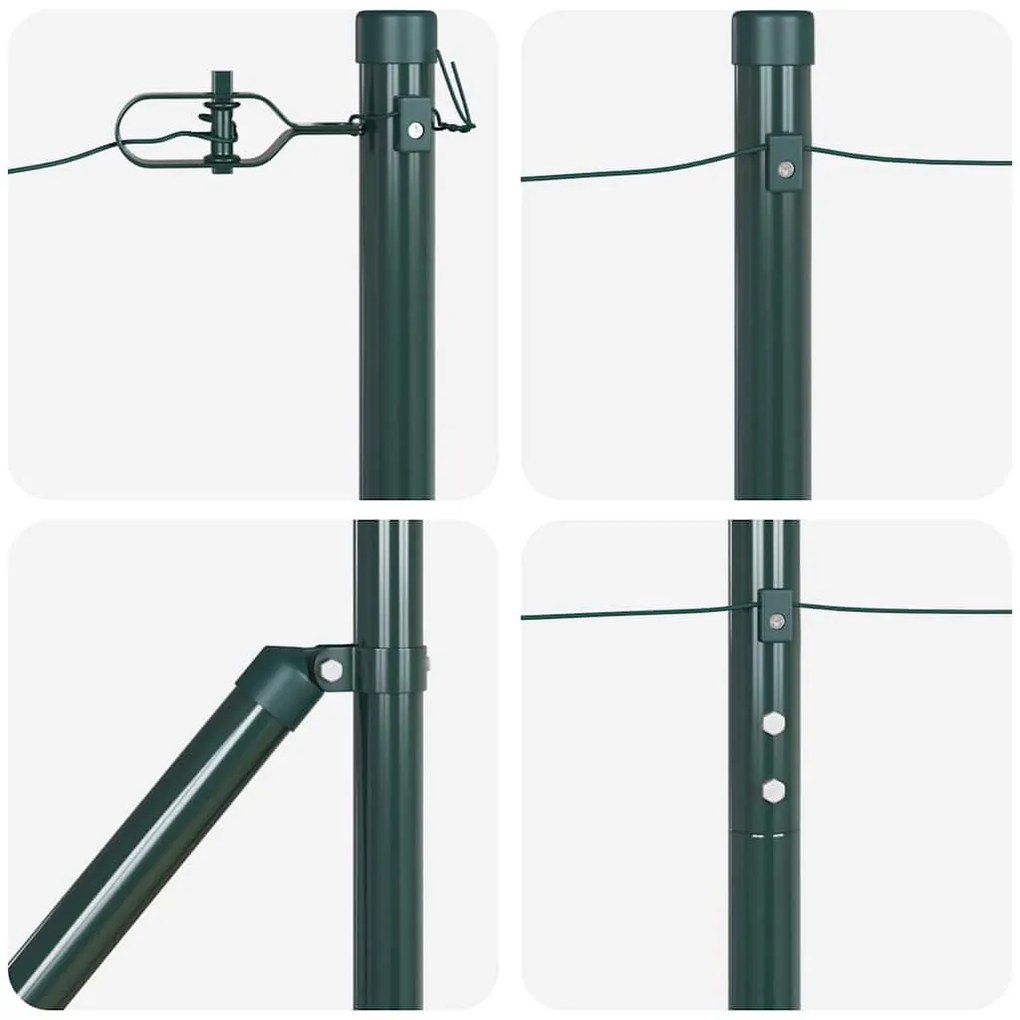vidaXL Στύλοι Φράχτη με Καρφί 52 τμχ Ø32mm 140cm Γαλβανισμένος Χάλυβας