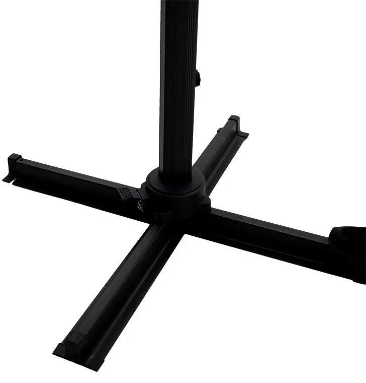 Ομπρέλα επαγγελματική κρεμαστή 360 μοιρών Raffaella pakoworld αλουμινίου 3x3m ανθρακί