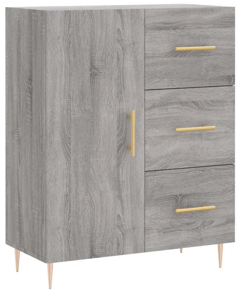 vidaXL Ντουλάπι Γκρι Sonoma 69,5 x 34 x 180 εκ. Επεξεργασμένο Ξύλο
