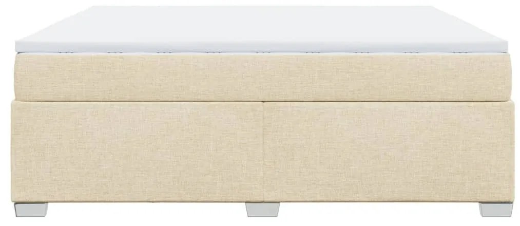 Κρεβάτι Boxspring με Στρώμα Κρεμ 180x200 εκ. Υφασμάτινο - Κρεμ