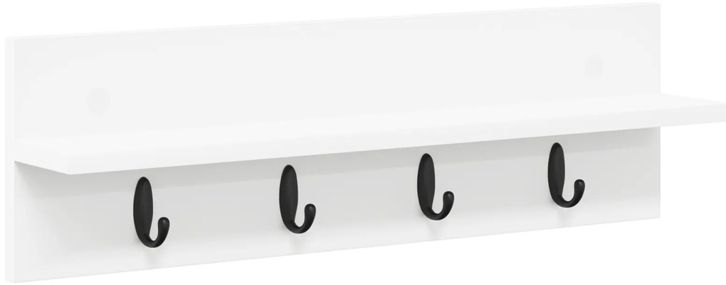 vidaXL Τοίχου Κρεμάστρα Λευκό 60 x 10.5 x 18 εκ Επεξεργασμένο ξύλο