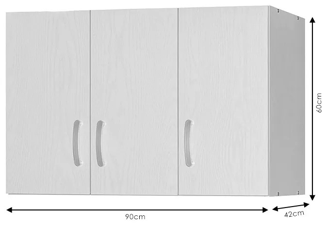 Πατάρι ντουλάπας Zelia pakoworld τρίφυλλο λευκό 90x42x60εκ (1 τεμάχια)