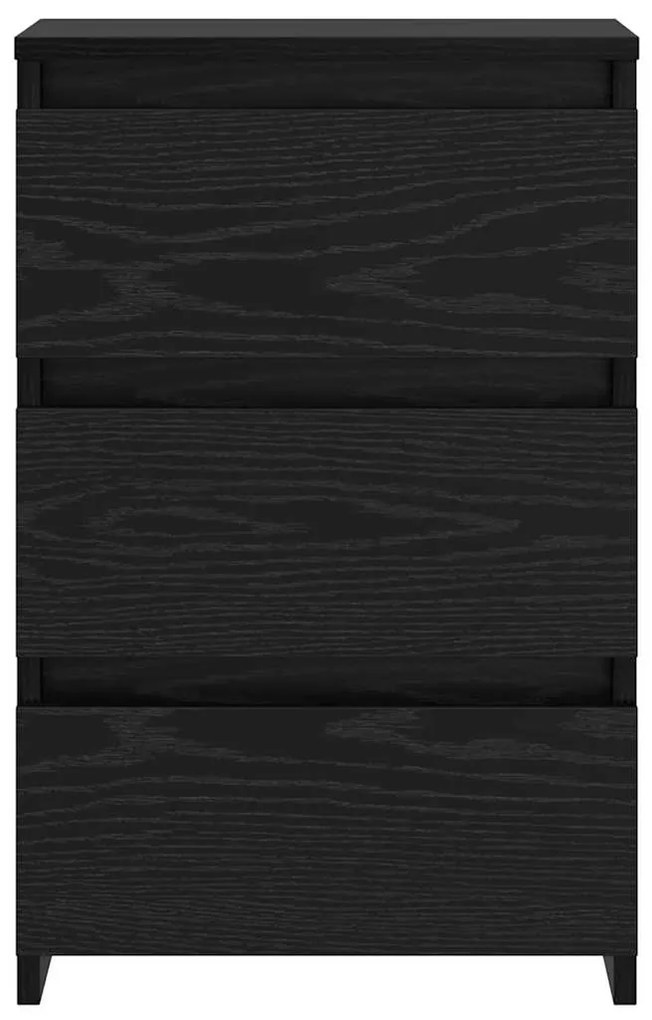 vidaXL Κομοδίνο 2 pcs Μαύρη Οξυά 40 x 35 x 62,5 εκ. Επεξεργασμένο ξύλο