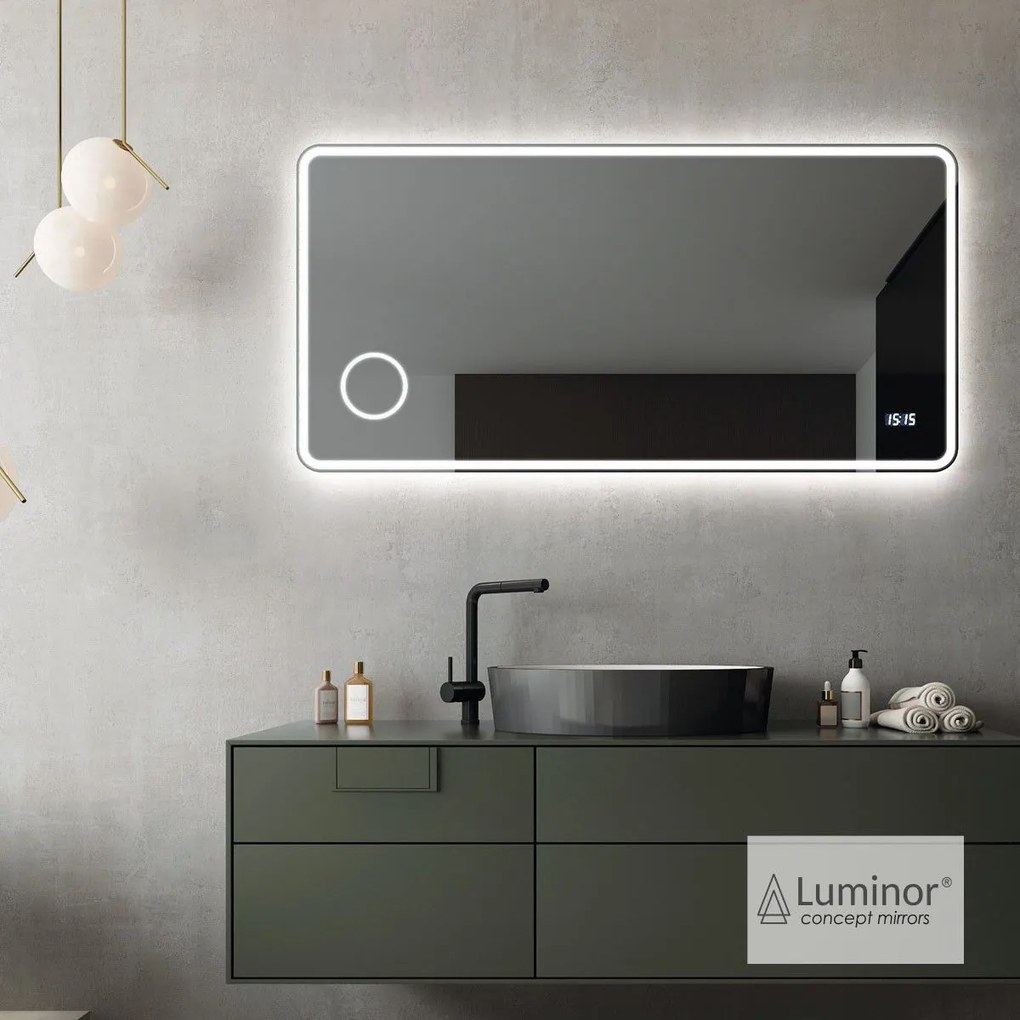 Luminor Φωτιζόμενος καθρέφτης Led με Ενσωματωμένο Σύστημα Ηχείων Bluetooth 85W 4515 LUMEN 120x80εκ