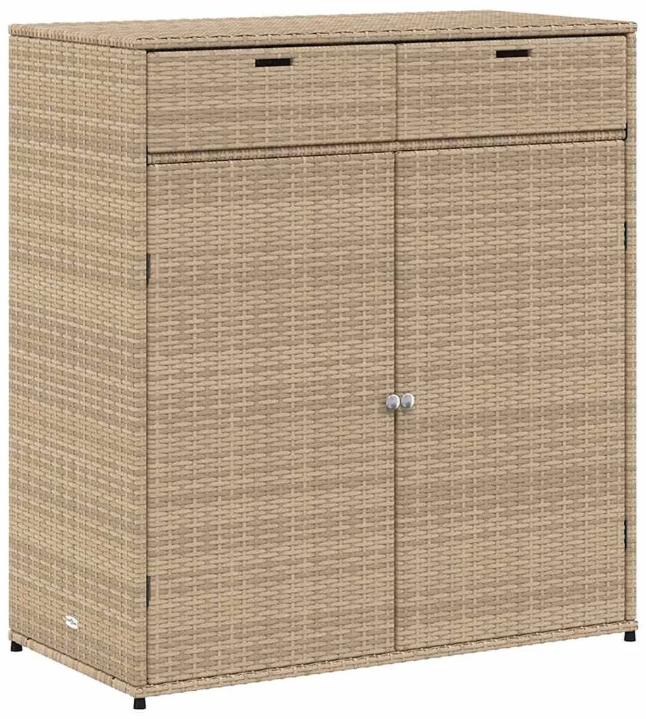 vidaXL Ντουλάπι Αποθήκευσης Κήπου Beige 105x55x113 εκ. Συνθετικό Ρατάν