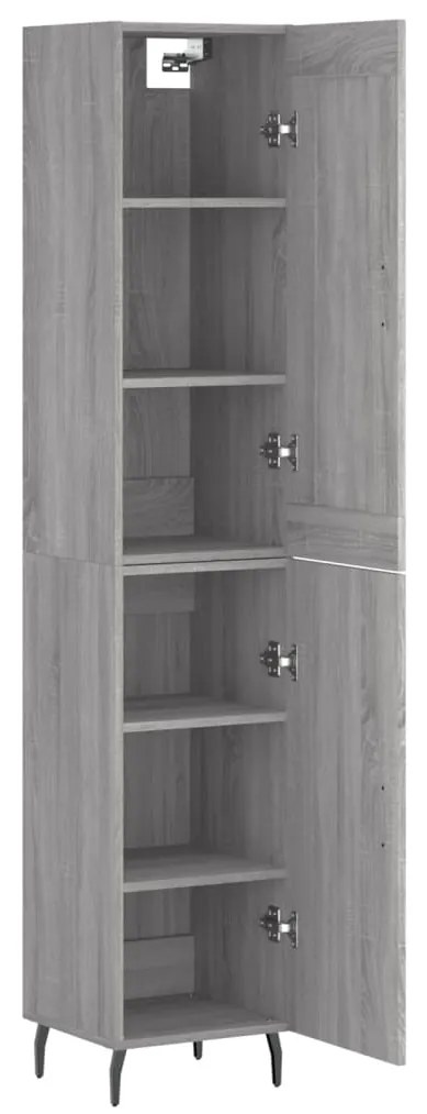 vidaXL Μπουφές Sonoma Γκρι 34,5 x 34 x 180 εκ. από Επεξεργασμένο Ξύλο