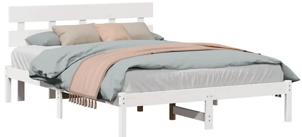 vidaXL Σκελετός Κρεβατιού Καφέ 140 x 200 cm Μασίφ ξύλο πεύκου