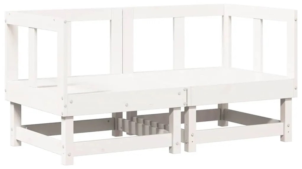 vidaXL Καναπέδες Γωνιακοί με Μαξιλάρια 2 τεμ. Λευκοί Μασίφ Ξύλο Πεύκου