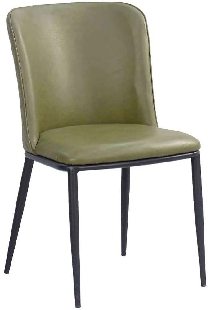 Καρέκλα Couture 03-1091 48x57x82cm Olive-Black Metal, Technoderma
