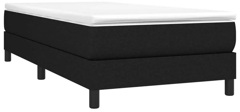 vidaXL Κρεβάτι Boxspring με Στρώμα Μαύρο 90x190 εκ.Υφασμάτινο