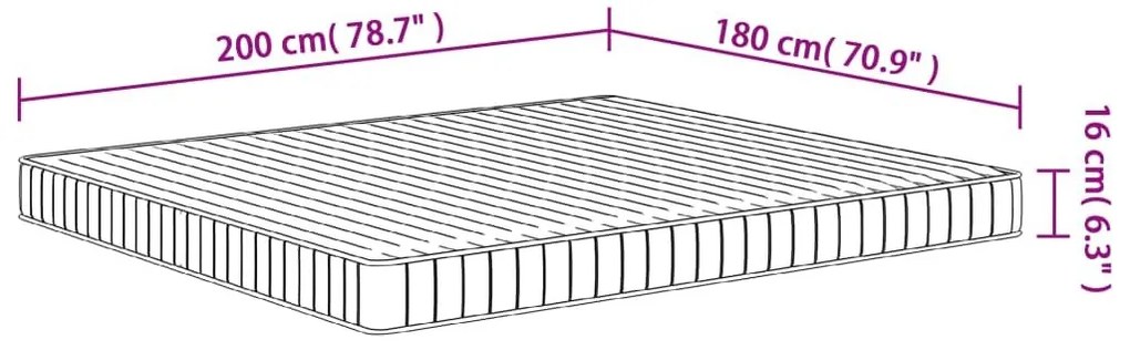 Στρώμα Αφρού Medium Soft 180x200 εκ. - Λευκό