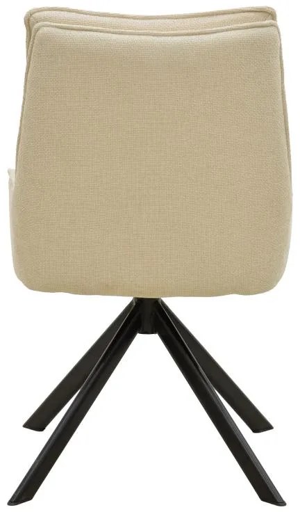 Καρέκλα Konelian Περιστρεφόμενη σε Μπεζ ύφασμα με Μαύρο Μεταλλικό Πόδι 54x63x88εκ. 2αδα 54x63x88 εκ.
