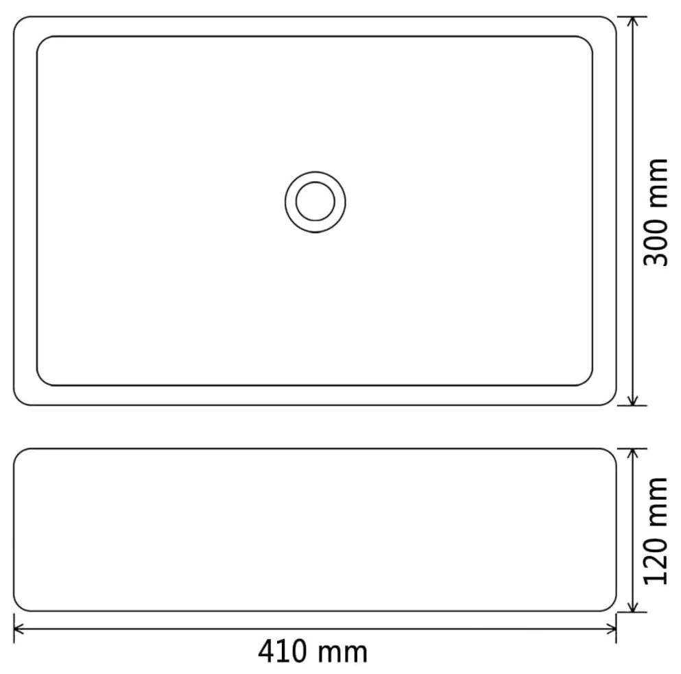 Νιπτήρας Ασημί 41 x 30 x 12 εκ. Κεραμικός - Ασήμι