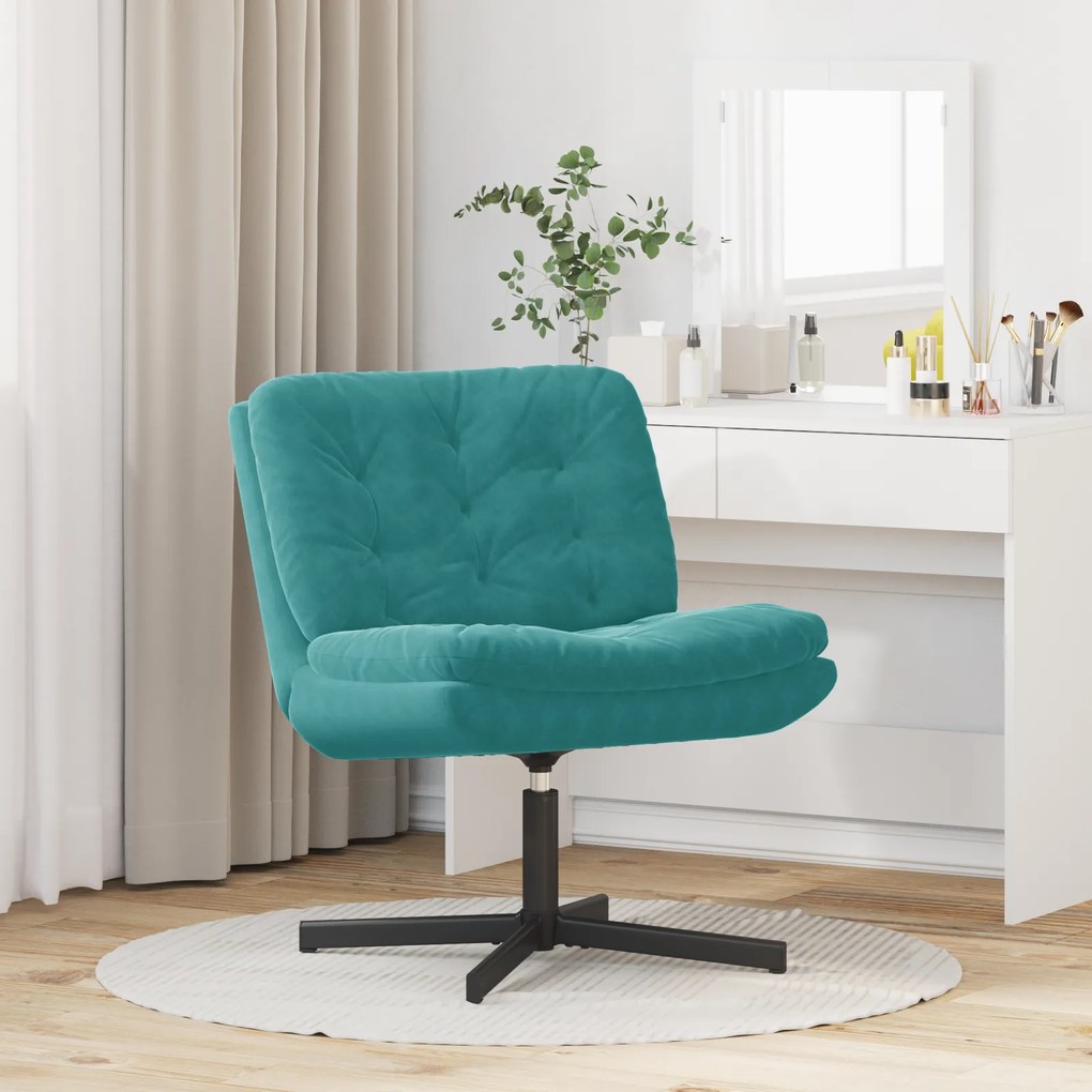 vidaXL Γυριστή Χαλαρωτική Καρέκλα Τιρκουάζ 63 x 75 x 76 εκ Βελούδο
