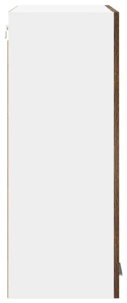 vidaXL Κρεμαστό ντουλάπι με πόρτα Riga Καπνιστό Δρύς 60 x 31 x 80 εκ.