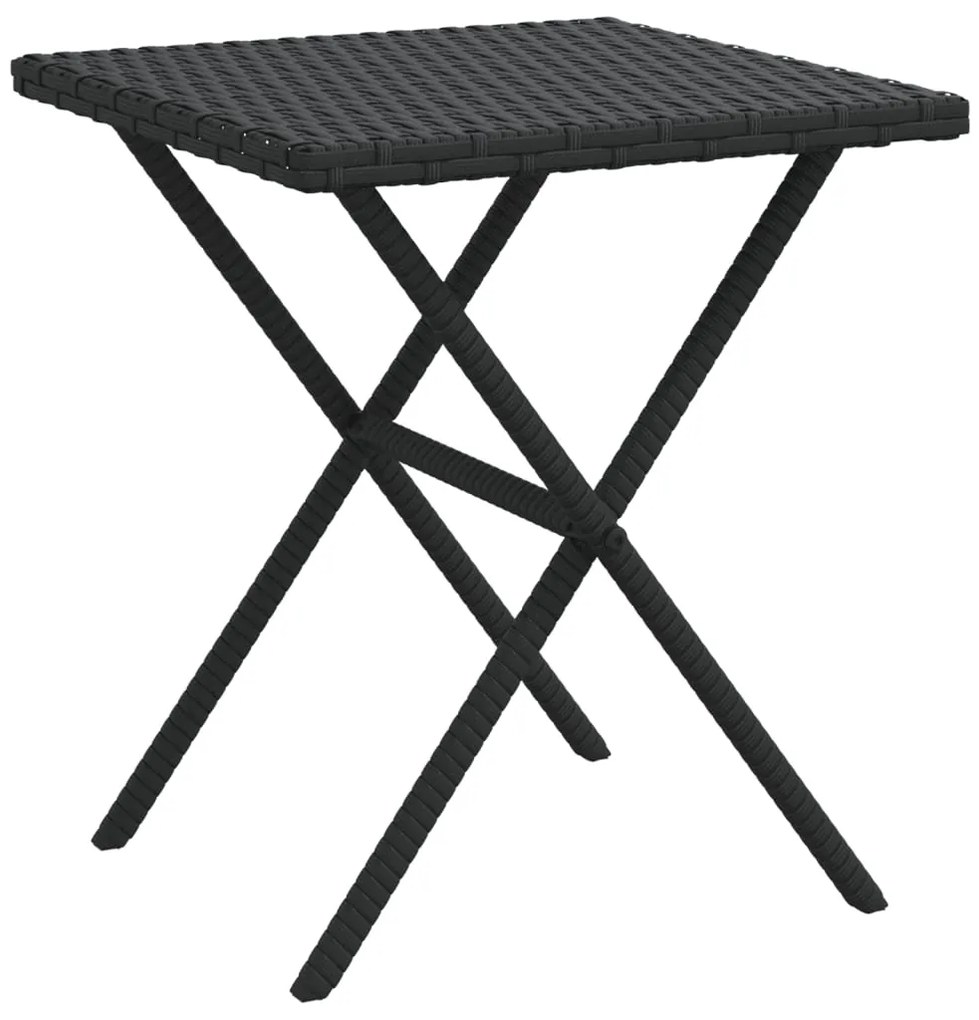 vidaXL Ξαπλώστρες 2 τεμ. Μαύρες από Συνθετικό Ρατάν με Τραπέζι