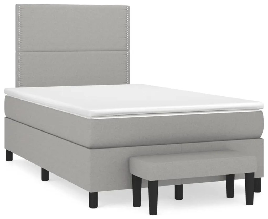 ΚΡΕΒΑΤΙ BOXSPRING ΜΕ ΣΤΡΩΜΑ ΑΝΟΙΧΤΟ ΓΚΡΙ 120X190 ΕΚ. ΥΦΑΣΜΑΤΙΝΟ 3270348