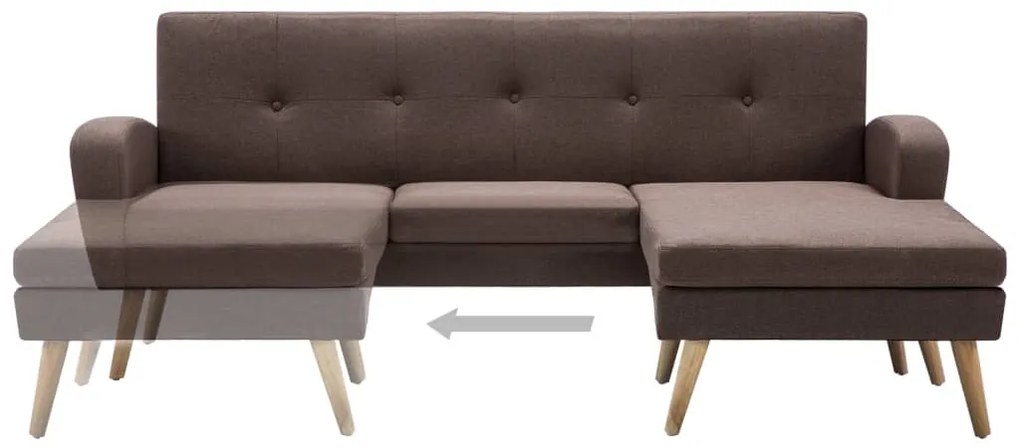 vidaXL Καναπές Γωνιακός Καφέ 186 x 136 x 79 εκ. Υφασμάτινος