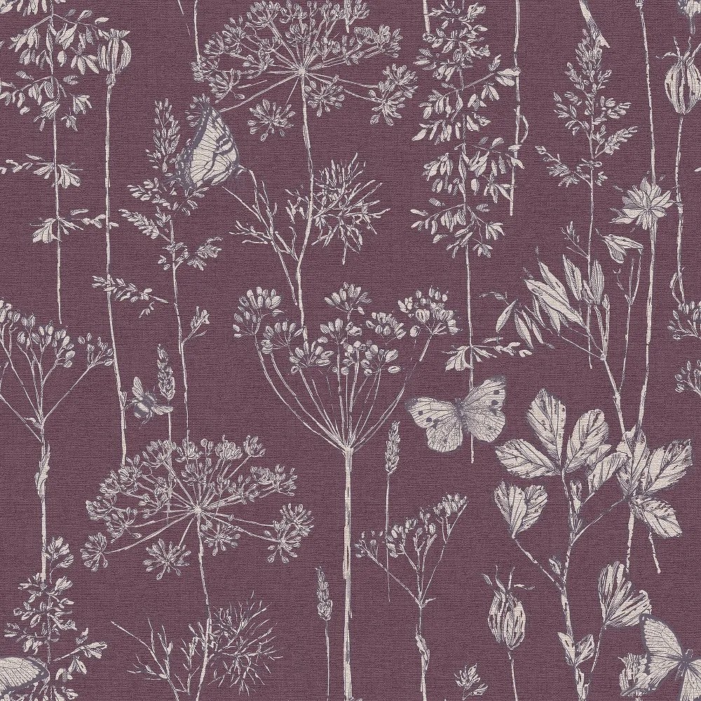 Ταπετσαρία τοίχου Town-Country Meadow Floral Plum 904107