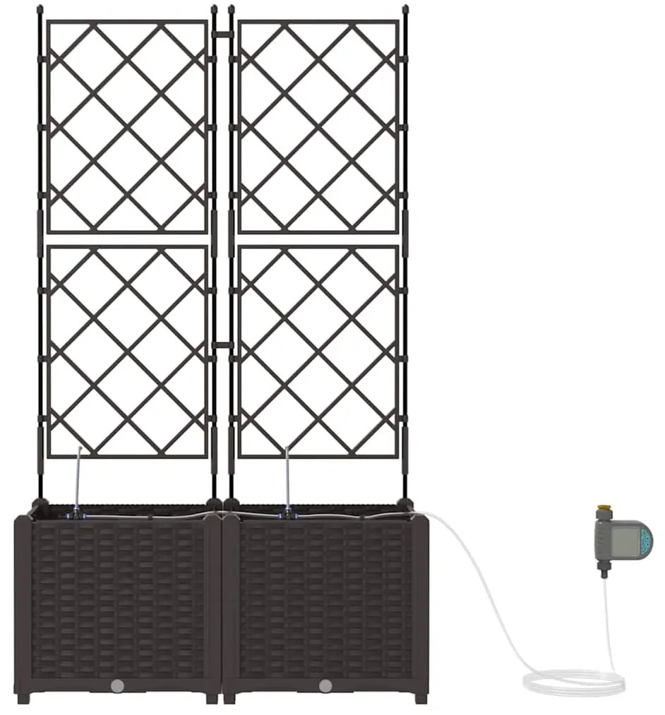 vidaXL Γλάστρα Κήπου 2 pcs Καφέ Ατσάλι