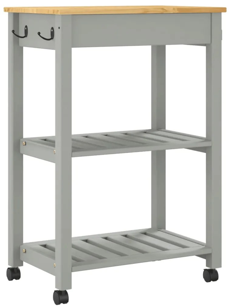 vidaXL Τρόλεϊ Κουζίνας MONZA 60x40x88,5 εκ. από Μασίφ Ξύλο Πεύκου