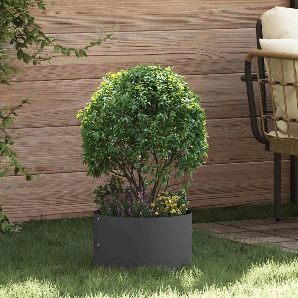 vidaXL Μαύρη Γλάστρα Κήπου 30x30x20 εκ. από Χάλυβα