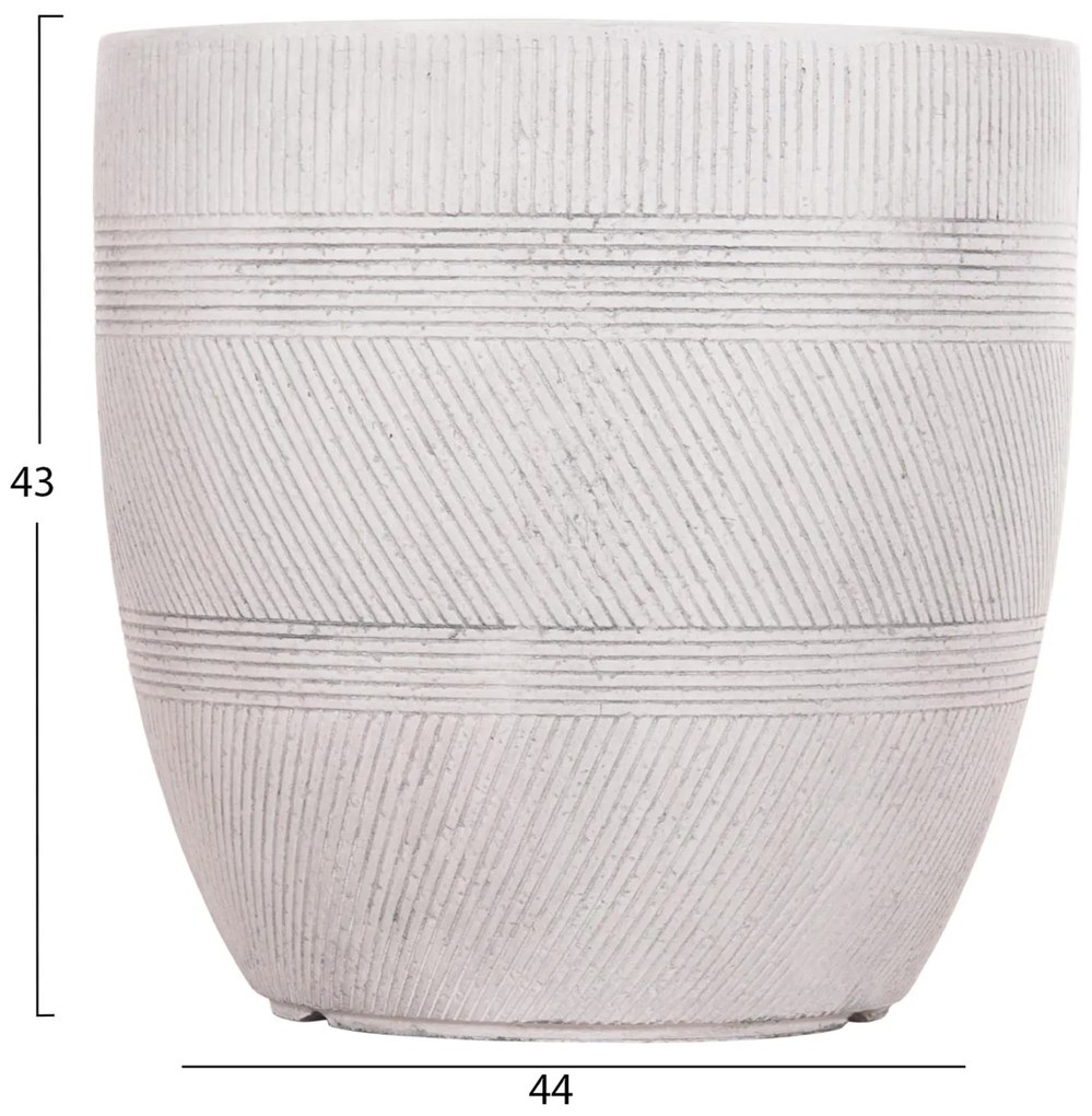 Σετ 4τεμ. Γλάστρες Στρόγγυλες GARDENER C4719 Fiberclay - Χρώμα Cement Φ44x43Υ εκ. 44x44x43 εκ.