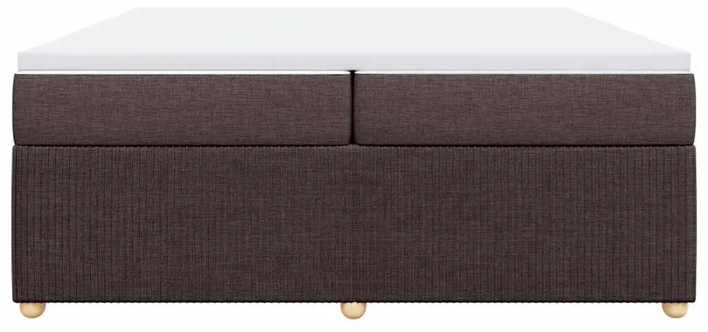 vidaXL Κρεβάτι Boxspring με Στρώμα Σκούρο Καφέ 200x200 εκ. Υφασμάτινο
