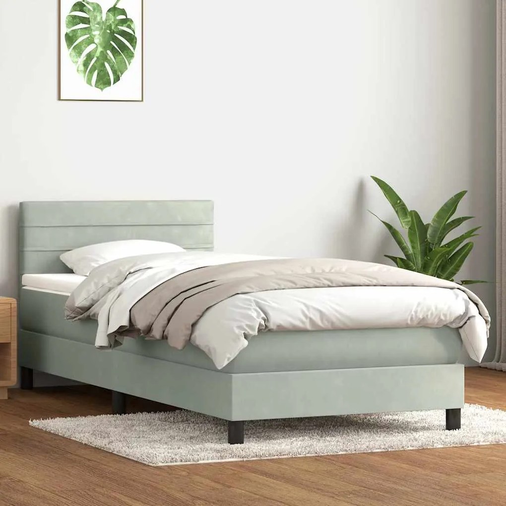 ΚΡΕΒΑΤΙ BOXSPRING ΜΕ ΣΤΡΩΜΑ ΑΝΟΙΧΤΟ ΓΚΡΙ 80X210 ΕΚ. ΒΕΛΟΥΔΙΝΟ 3316953