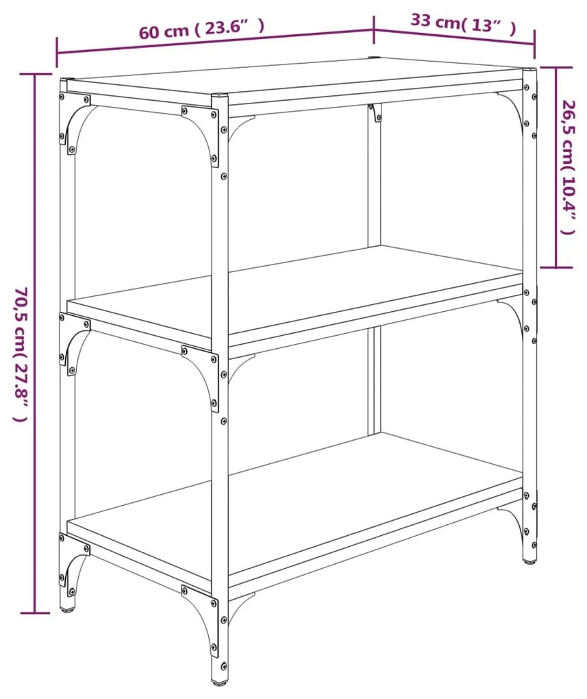 ΒΙΒΛΙΟΘΗΚΗ SONOMA ΔΡΥΣ 60X33X70,5 ΕΚ. ΕΠΕΞΕΡΓ. ΞΥΛΟ &amp; ΑΤΣΑΛΙ 819323