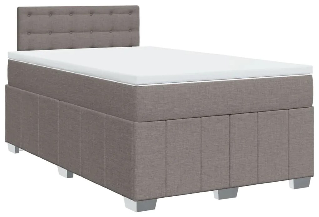 Κρεβάτι Boxspring με Στρώμα Taupe 120x190 εκ. Υφασμάτινο 3289325