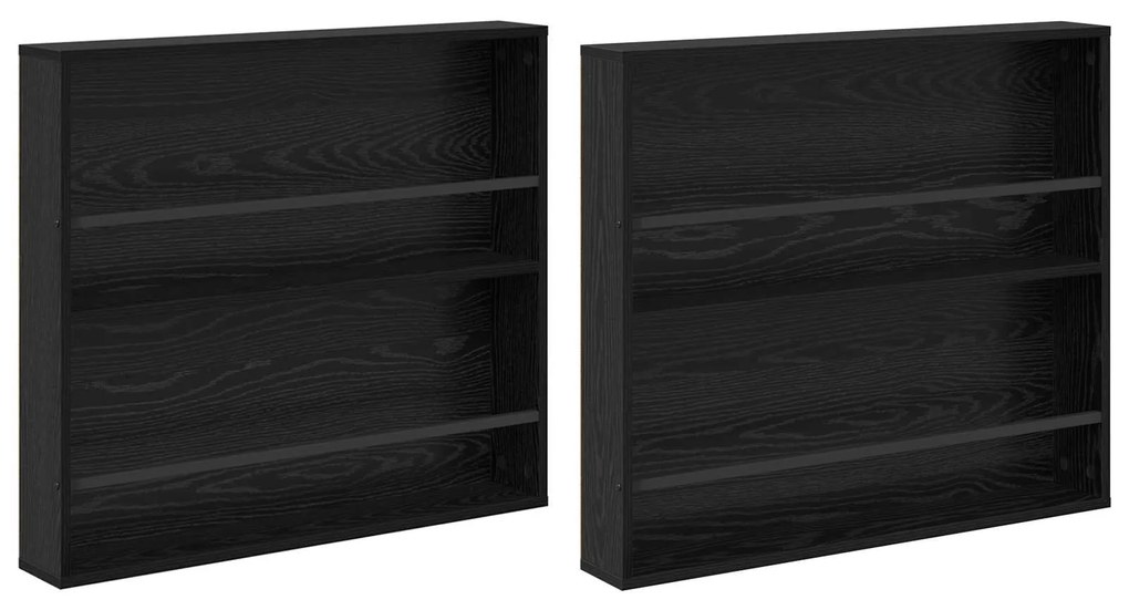 vidaXL Ράφι Περιοδικών με ράφι 2 pcs Μαύρη Οξυά 80 x 12 x 70 εκ