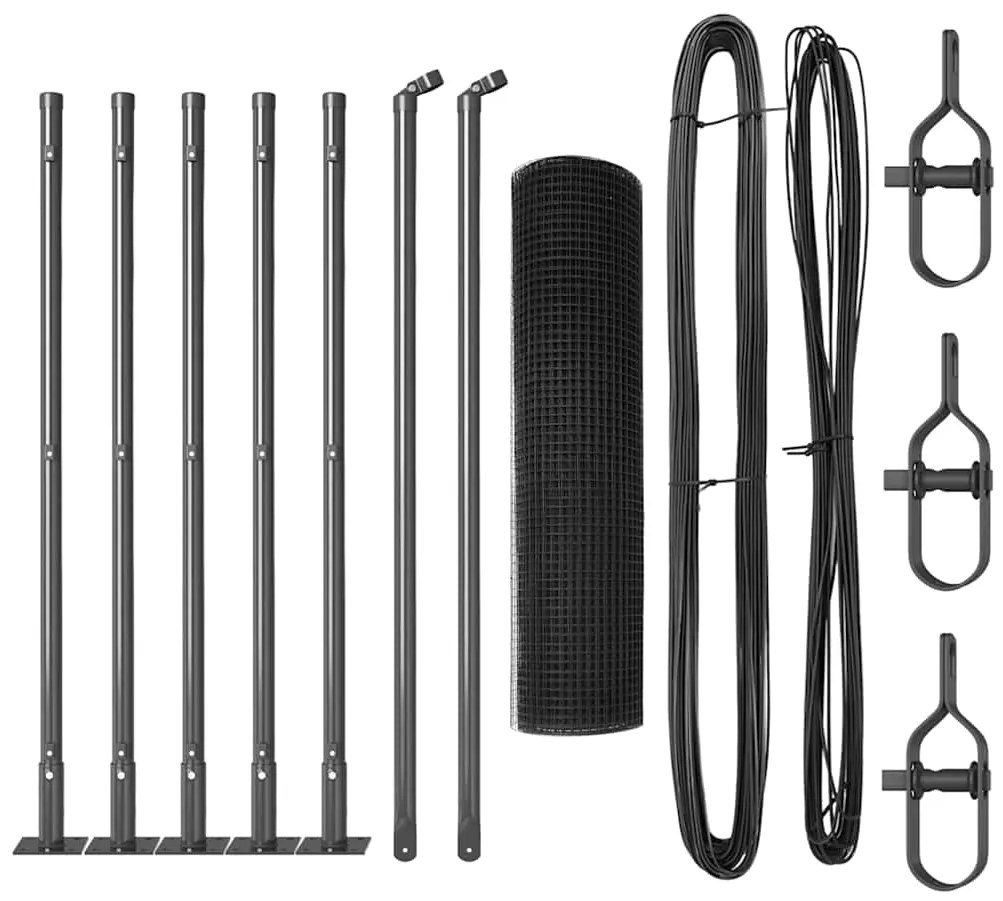 vidaXL Στύλος Περιφράξεων Γκρι 10 x 0,5 μ (ρολό 12 x 12 mm) Ατσάλι