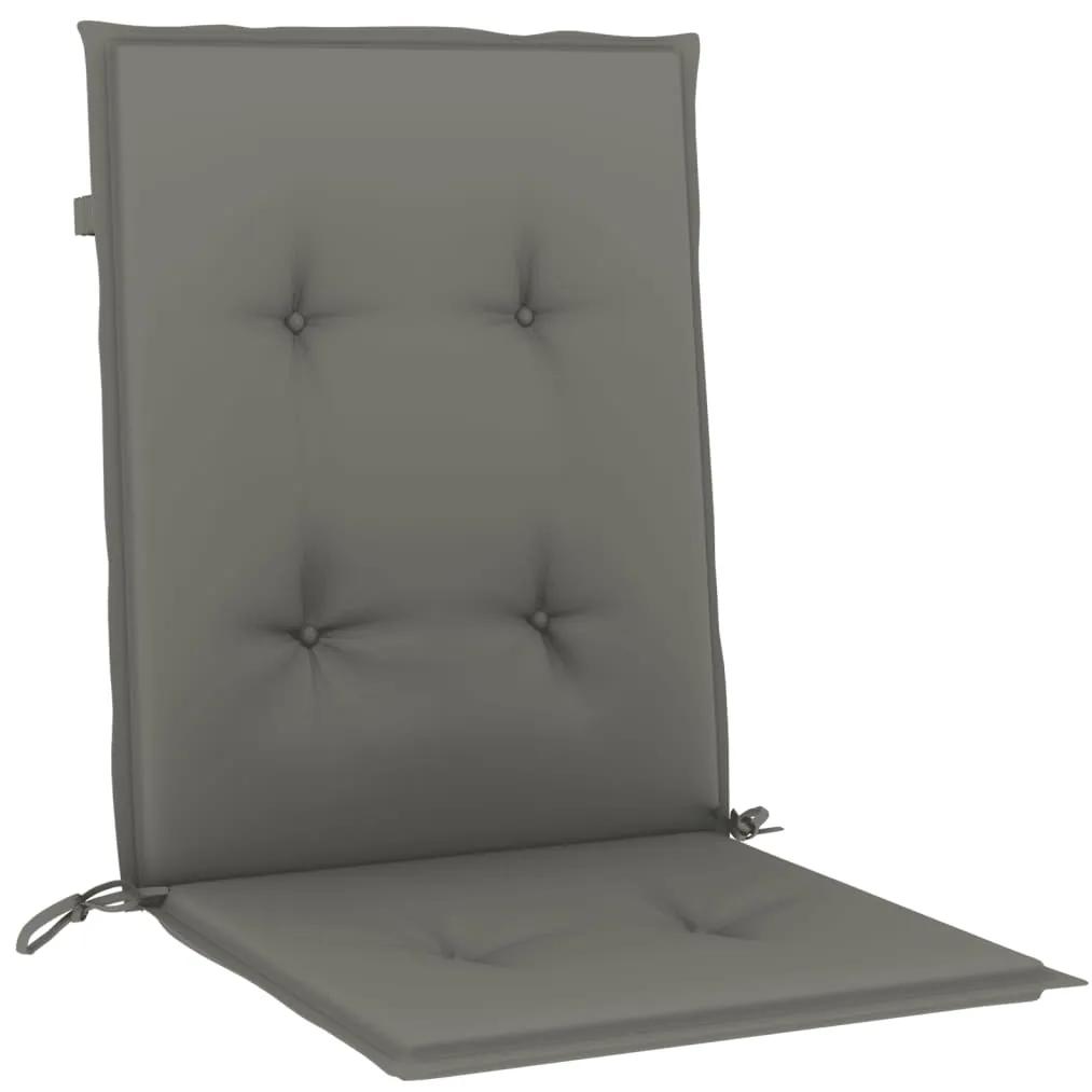 vidaXL Μαξιλάρια Καρέκλας με Πλάτη 4 τεμ. Σκ. Γκρι 120x50x4 εκ. Ύφασμα