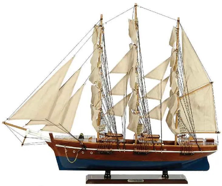 Ξύλινο Καράβι Ιστιοφόρο Cutty Sark 150x23xH124cm Χρώμα Καφέ-Μπλε 31123