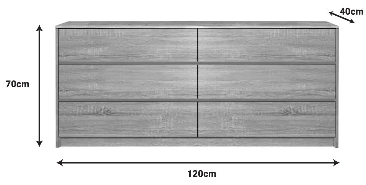 Συρταριέρα Kuanger pakoworld mdf σε φυσική απόχρωση 120x40x70εκ - 072-000111