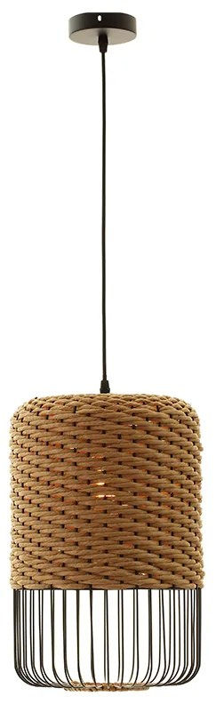 Φωτιστικό Κρεμαστό Μονόφωτο 27cm 1xE27 Δίχρωμο Paper Rope Sun Light ALISA-L-HC