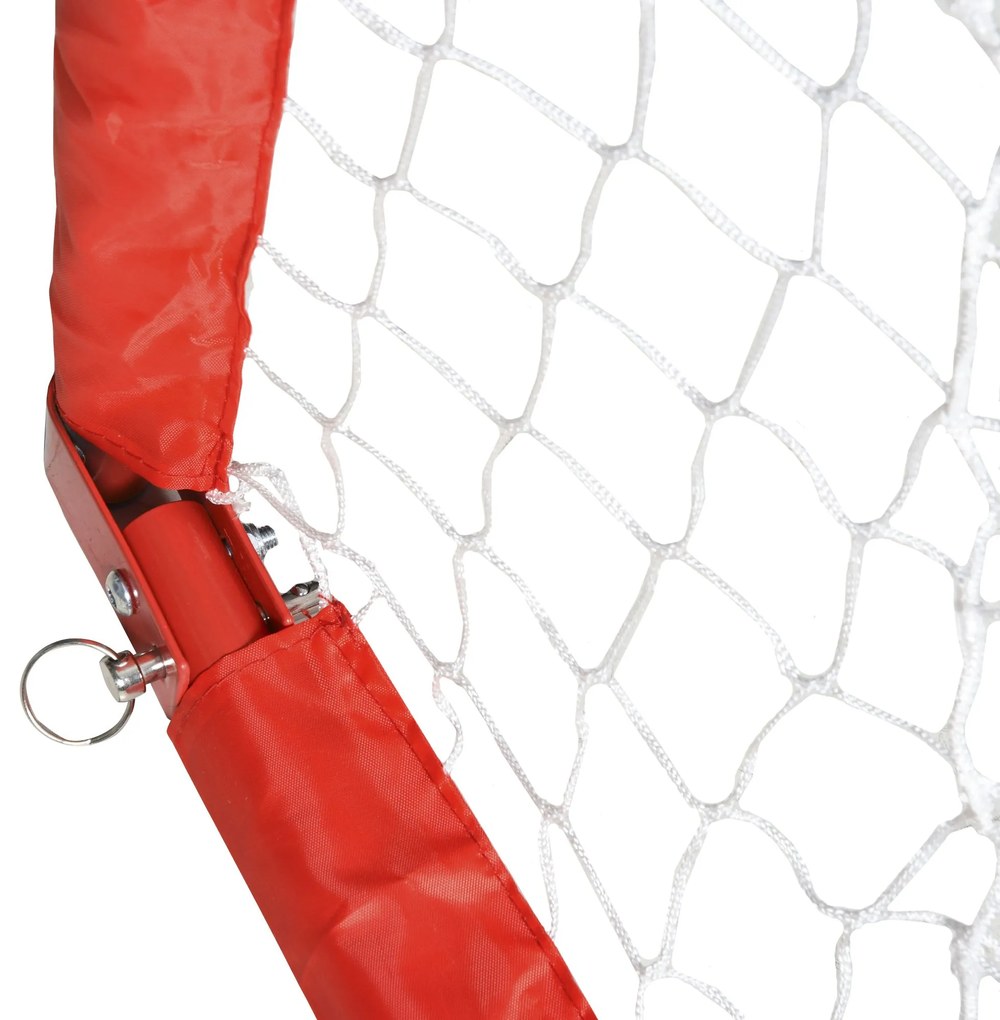 HOMCOM Σετ τερμάτων ποδοσφαίρου, 2 αναδιπλούμενα μίνι τέρματα, μεταλλικό πλαίσιο, συμπεριλαμβανομένων εργαλείων, 90 x 36 x 60 cm, Κόκκινο