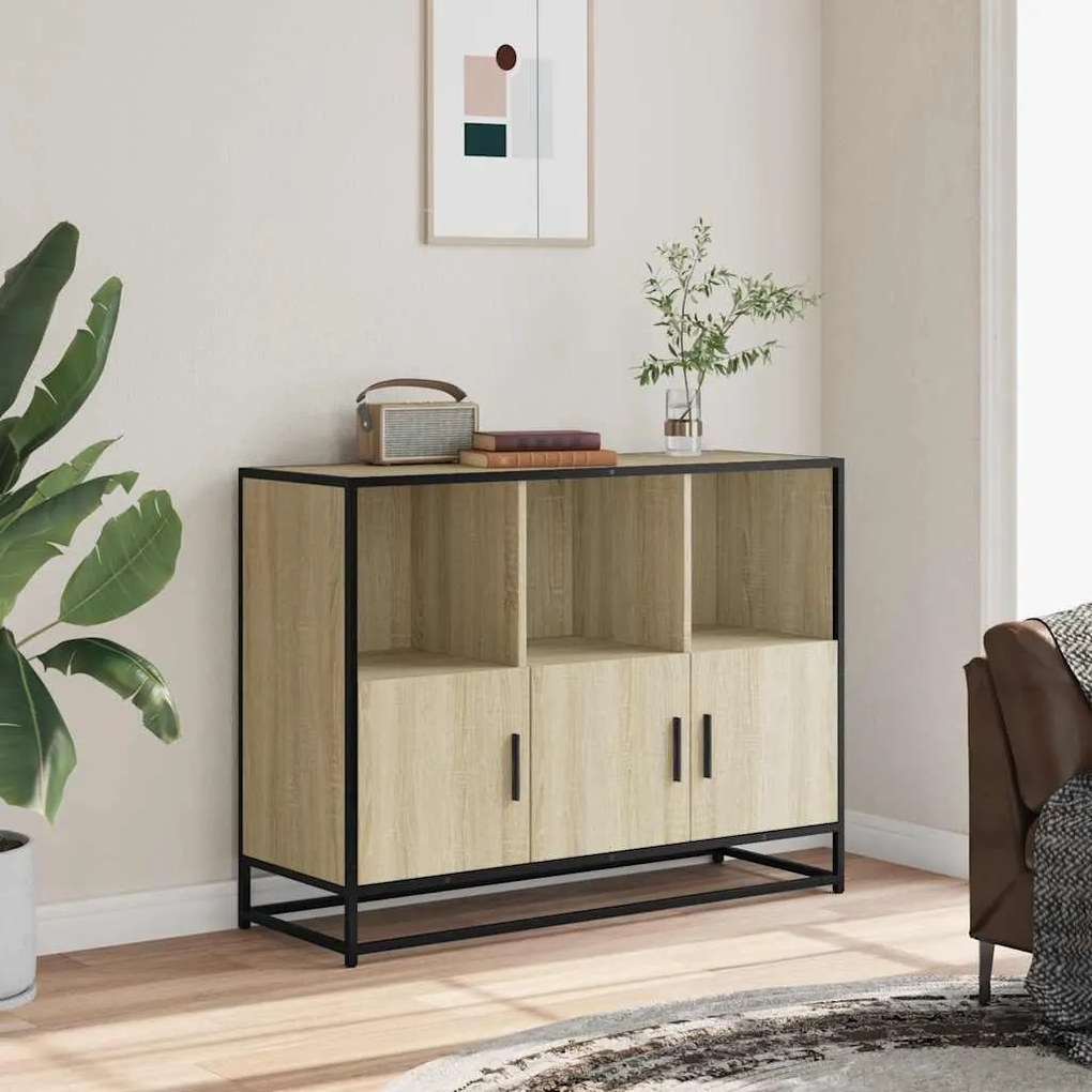 vidaXL Sideboard Sonoma Oak 100x35x76 cm Κατασκευασμένο ξύλο