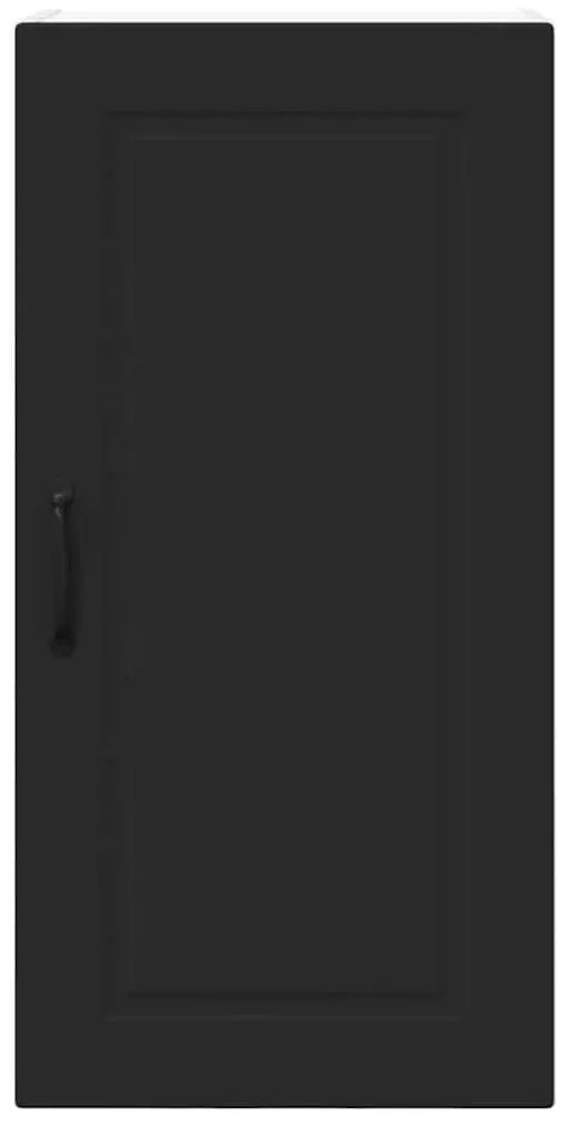 vidaXL Κρεμαστό ντουλάπι κουζίνας με ράφι Μαύρο 40 x 31 x 80 εκ.