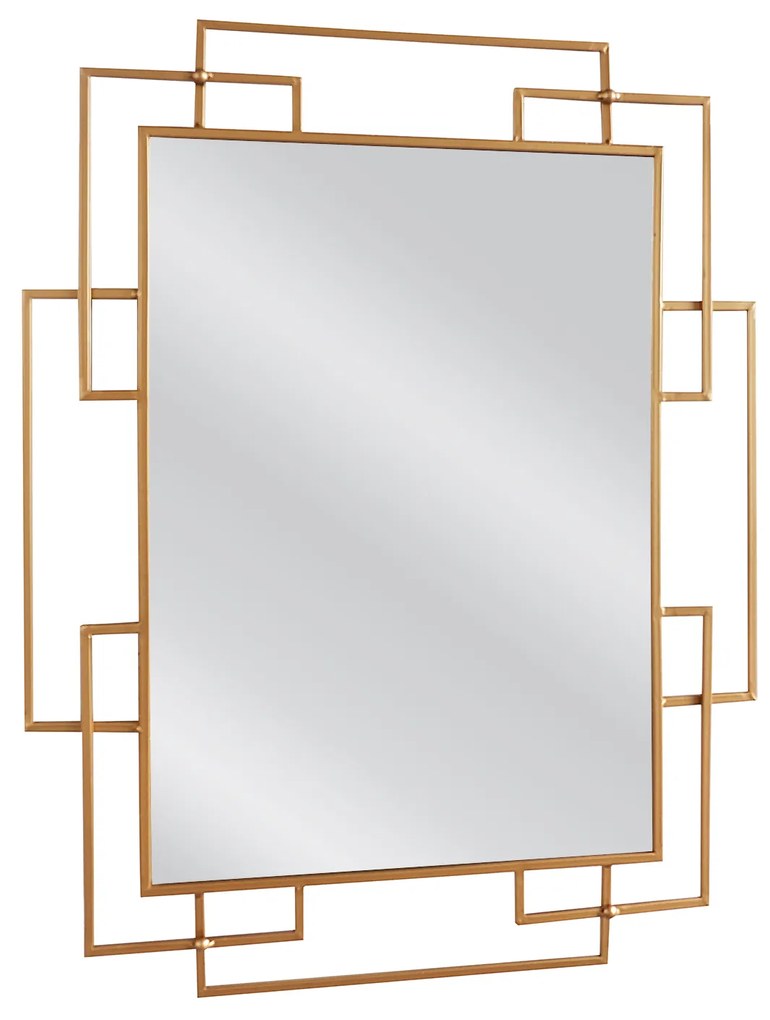 Καθρέπτης Τοίχου ArteLibre ARROCH Χρυσό Μέταλλο/Γυαλί 90x1.5x70cm