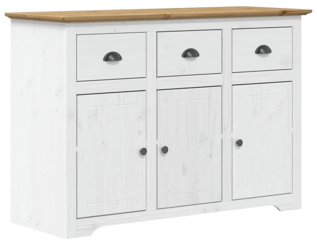 vidaXL Ντουλάπι BODO Λευκό/Καφέ 115,5x44x80 εκ. από Μασίφ Ξύλο Πεύκου
