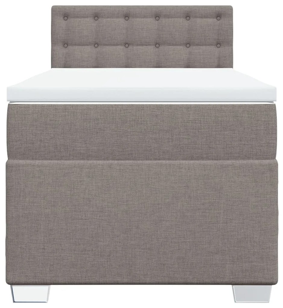 vidaXL Κρεβάτι Boxspring με Στρώμα Taupe 90x190 εκ.Υφασμάτινο