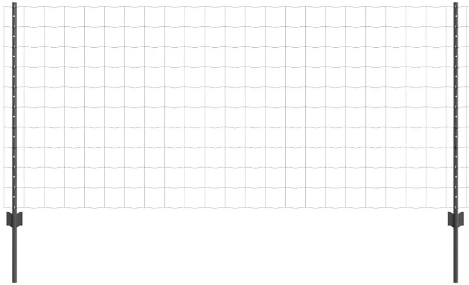 vidaXL Φράκτης με Στυλό Γκρι 10 x 1 μ Ατσάλι
