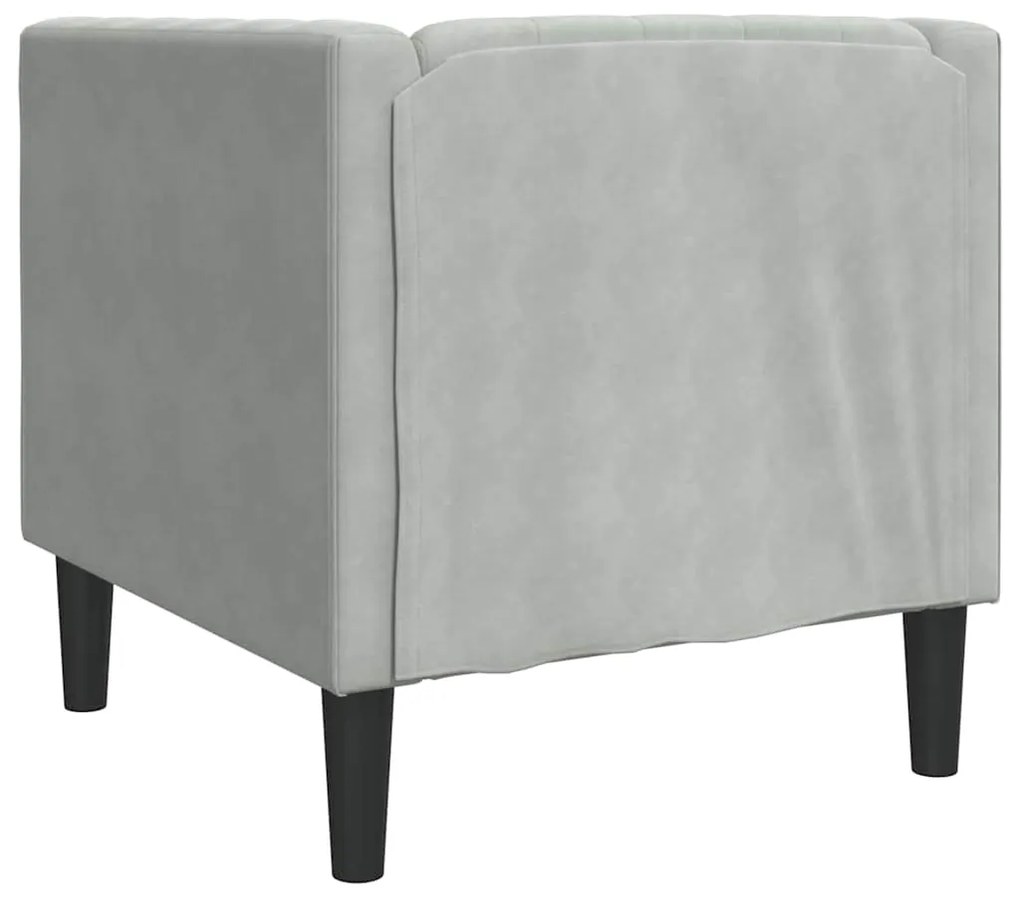 vidaXL Καναπές Ανοιχτό γκρι 74,5 x 71 x 70,5 εκ. Βελούδο