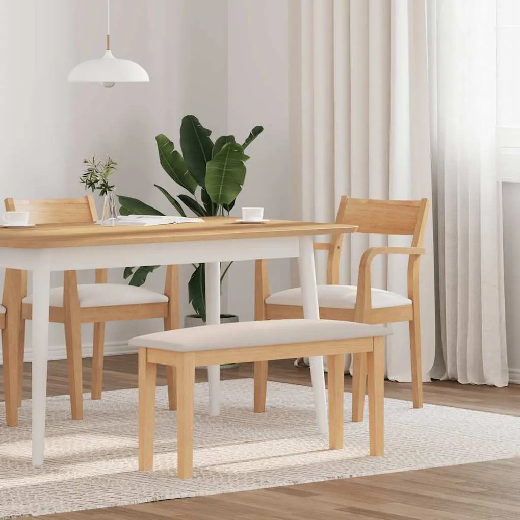 vidaXL Πάγκος  90 cm από μασίφ ξύλο καουτσούκ