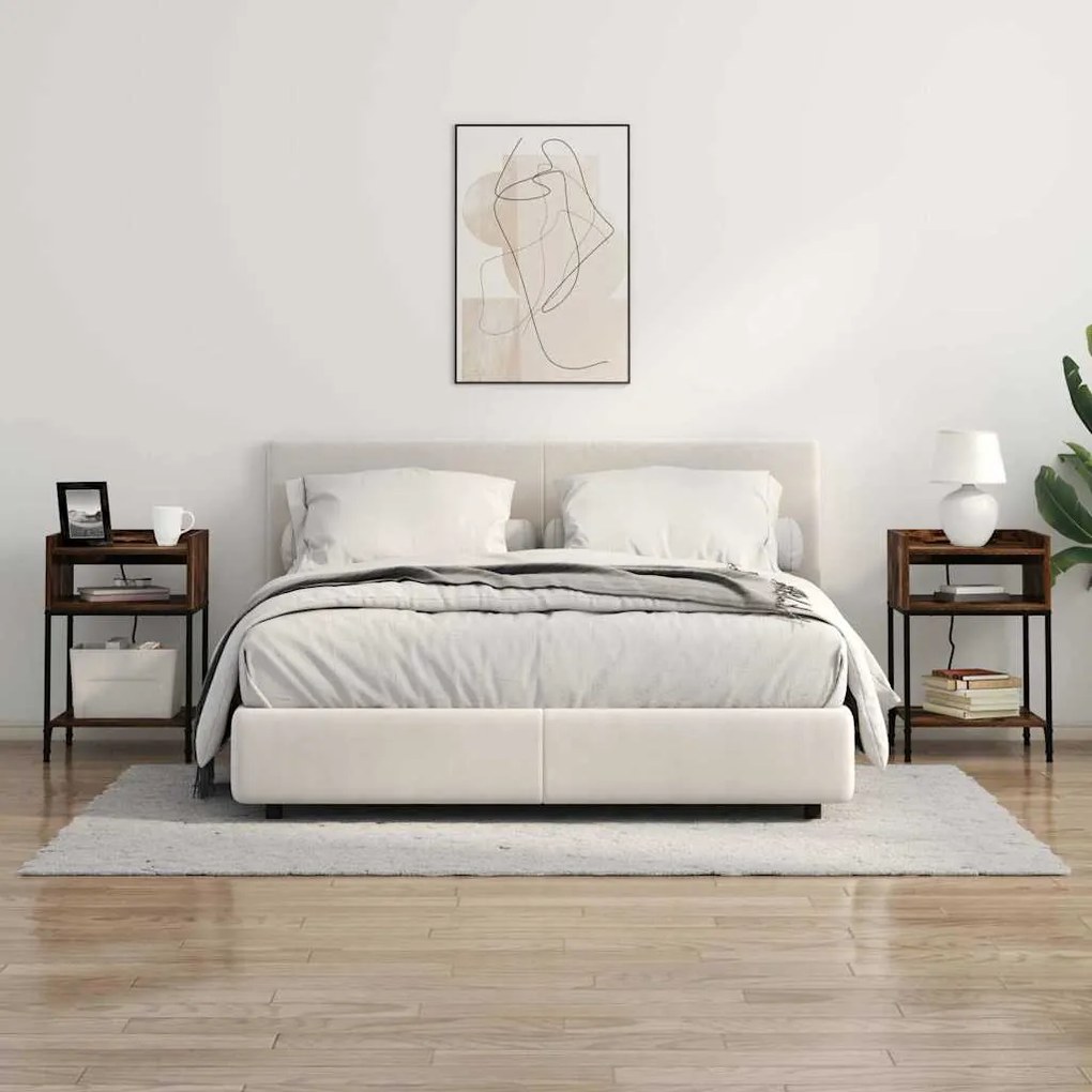 vidaXL Κομοδίνο Καπνιστή δρυς 40 x 40 x 61 εκ Επεξεργασμένο ξύλο